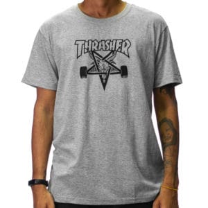 Camiseta Thrasher Skate Goat Cinza Mescla - Imagem 1