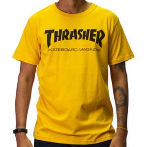 Camiseta Thrasher Skate Mag Cinza Amarelo - Imagem 1