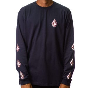 Camiseta Volcom Deadly Stone Manga Longa Azul - Imagem 1