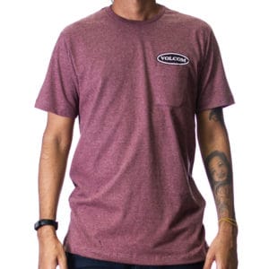 Camiseta Volcom Hardcore Bordo Mescla - Imagem 1