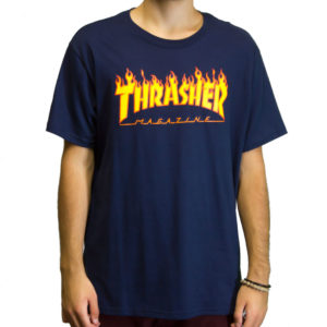 Camiseta Thrasher Flame Logo Azul - Imagem 1