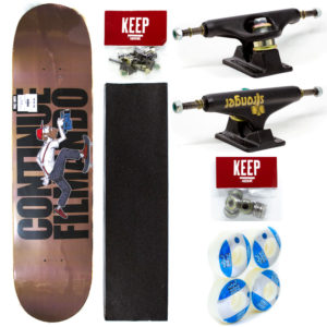 Skate Profissional - Shape Keep Pushing 7.75/Truck Stronger 129/Roda Next 53mm/Rolamento Abec1/Parafuso Allen 1pol/Lixa Nacional - Imagem 1