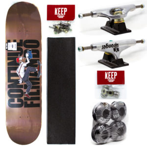 Skate Profissional - Shape Keep Pushing 7.75/Truck Stronger 129/Roda Next 53mm/Rolamento Abec1/Parafuso Allen 1pol/Lixa Nacional - Imagem 1