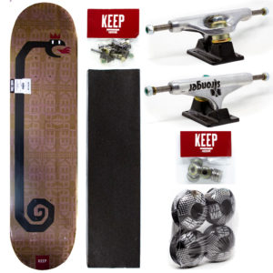 Skate Profissional - Shape Keep Pushing 7.75/Truck Stronger 129/Roda Next 53mm/Rolamento Abec1/Parafuso Allen 1pol/Lixa Nacional - Imagem 1