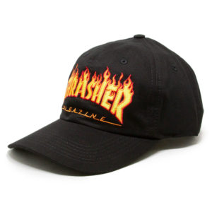 Boné Thrasher Dad Hat Flame Preto - Imagem 1